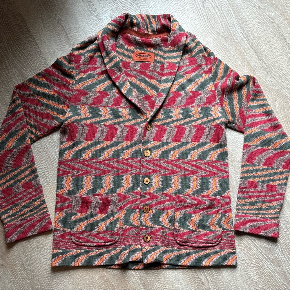 Missoni Vibrant Pattern Multicolor Patterned Cardigan size M - Picture 3 of 4